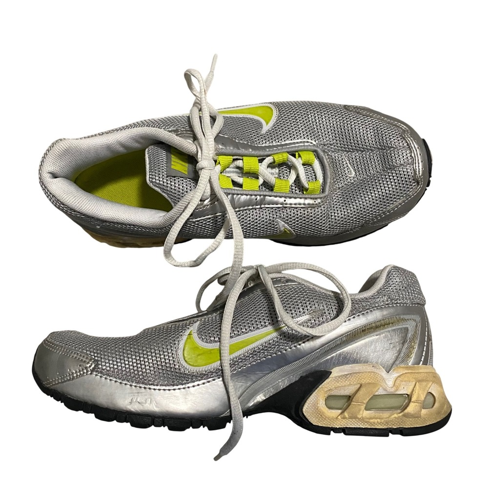 Nike Air Torch 4 Silver Volt Yellow Running Shoes 319117-031 Mens 6 Womens 7.5